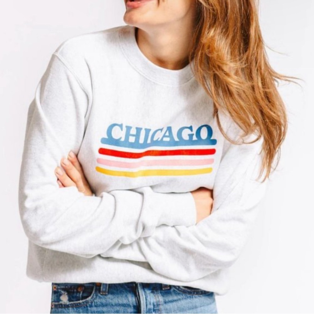 Alice & Wonder Champion “Chicago” retro oversized crewneck sweatshirt